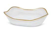 Load image into Gallery viewer, White Alabaster Bowl with Gold Rim