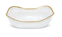 Load image into Gallery viewer, White Alabaster Bowl with Gold Rim