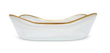 Load image into Gallery viewer, White Alabaster Bowl with Gold Rim
