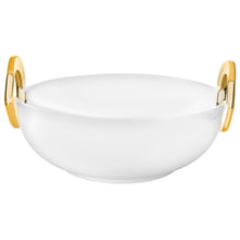 Load image into Gallery viewer, 10.75" Ceramic Bowl With Gold Loop Handle