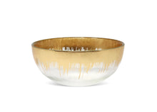 Load image into Gallery viewer, Glass Dessert Bowl with Gold Brushed Rim