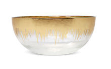 Load image into Gallery viewer, Glass Dessert Bowl with Gold Brushed Rim