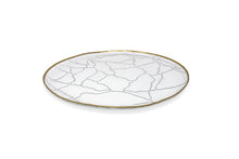 Load image into Gallery viewer, Set of 4 Glass Chargers with Gold Rim Crackled Design