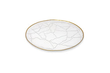 Load image into Gallery viewer, Set of 4 Glass Chargers with Gold Rim Crackled Design