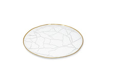 Load image into Gallery viewer, Set of 4 Glass Chargers with Gold Rim Crackled Design