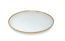 Load image into Gallery viewer, Set of 4 White Alabaster Chargers with Gold Rim