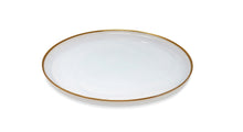 Load image into Gallery viewer, Set of 4 White Alabaster Chargers with Gold Rim