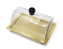 Load image into Gallery viewer, Rectangle Cake Dome Gold with Ball Knob - 10.2"L