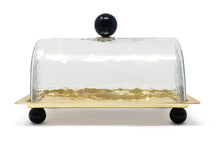 Load image into Gallery viewer, Rectangle Cake Dome Gold with Ball Knob - 10.2"L