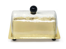 Load image into Gallery viewer, Rectangle Cake Dome Gold with Ball Knob - 10.2"L