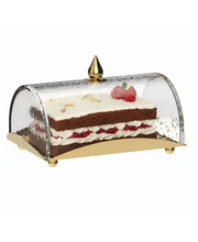 Load image into Gallery viewer, Rectangle Cake Tray with Dome and Marble Knob, 10"L x 7.2"W x 6"H
