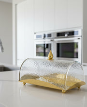 Load image into Gallery viewer, Rectangle Cake Tray with Dome and Marble Knob, 10"L x 7.2"W x 6"H