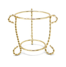 Load image into Gallery viewer, Glass Candle Holder on Gold Brass Stand, 4"