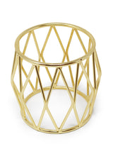 Load image into Gallery viewer, Gold Brass Hurricane Candle Holder - Diamond Shaped Design