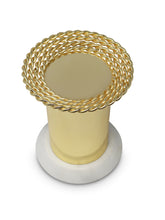 Load image into Gallery viewer, Gold Pillar Candle Holder on Marble Base
