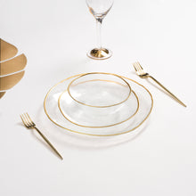 Load image into Gallery viewer, Set of 4 Clear Salad Plate with Gold Rim
