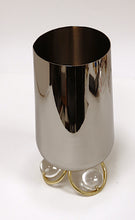 Load image into Gallery viewer, Silver Vase with Clear Ball Leg Base - 10.6"H