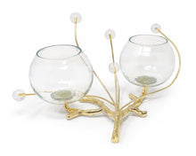 Load image into Gallery viewer, 2 Bowl Branch Centerpiece with Ball Design - 12.6"