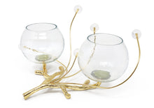 Load image into Gallery viewer, 2 Bowl Branch Centerpiece with Ball Design - 12.6"
