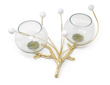 Load image into Gallery viewer, 2 Bowl Branch Centerpiece with Ball Design - 12.6"
