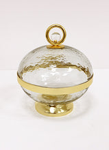 Load image into Gallery viewer, Jar with Gold Detail and Clear Ball Knob - 5.5"D