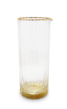 Load image into Gallery viewer, Glass Optic Pitcher with Gold Base and Rim, 9.75"H