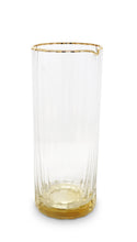 Load image into Gallery viewer, Glass Optic Pitcher with Gold Base and Rim, 9.75"H