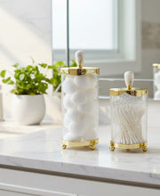 Load image into Gallery viewer, Glass Canister with Metal Lid and Marble Knob (3 Sizes)