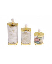 Load image into Gallery viewer, Glass Canister with Metal Lid and Marble Knob (3 Sizes)