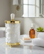 Load image into Gallery viewer, Glass Canister with Metal Lid and Marble Knob (3 Sizes)