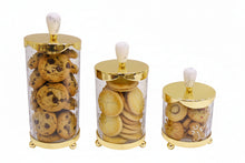 Load image into Gallery viewer, Glass Canister with Metal Lid and Marble Knob (3 Sizes)
