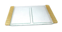 Load image into Gallery viewer, Glass 2 Sectional Tray with Gold Handles - 20.75"L