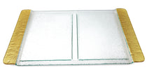 Load image into Gallery viewer, Glass 2 Sectional Tray with Gold Handles - 20.75"L