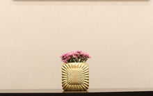 Load image into Gallery viewer, Elegant Gold Vase with Embossed Design