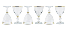 Load image into Gallery viewer, Set of 6 Water Glasses with Gold Accents