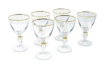 Load image into Gallery viewer, Set of 6 Water Glasses with Gold Accents