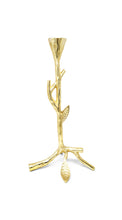 Load image into Gallery viewer, Gold Taper Candle Holder with Branch Design, 2 sizes