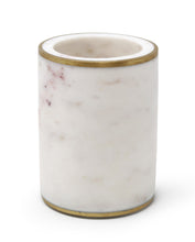 Load image into Gallery viewer, White Marble Cup with Gold Rim