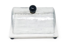 Load image into Gallery viewer, Marble Cake Plater with Glass Cover and Ball Knob - 10.4"L