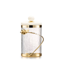 Load image into Gallery viewer, Canister with Floral Lotus Art