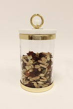 Load image into Gallery viewer, Canister with Marble Lid and Clear Ball Knob (3 Size Options)