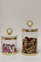 Load image into Gallery viewer, Canister with Marble Lid and Clear Ball Knob (3 Size Options)