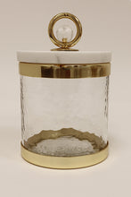 Load image into Gallery viewer, Canister with Marble Lid and Clear Ball Knob (3 Size Options)