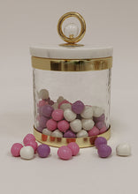Load image into Gallery viewer, Canister with Marble Lid and Clear Ball Knob (3 Size Options)