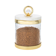 Load image into Gallery viewer, Canister with Marble Lid and Clear Ball Knob (3 Size Options)