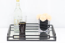 Load image into Gallery viewer, Black Tinted Square Mirror Tray - 15.75"L
