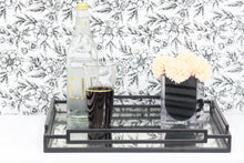 Load image into Gallery viewer, Black Tinted Square Mirror Tray - 15.75"L
