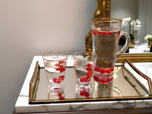 Load image into Gallery viewer, Oblong Mirror Serving Tray with Gold Handles