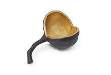 Load image into Gallery viewer, Set of 2 Black and Gold Nut Shaped Bowls