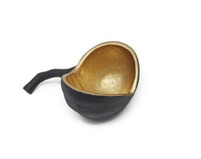 Load image into Gallery viewer, Set of 2 Black and Gold Nut Shaped Bowls